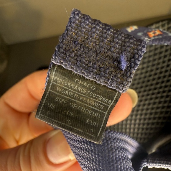 Chaco Black and Blue Sandals with Fabric Straps - Picture 5 of 5